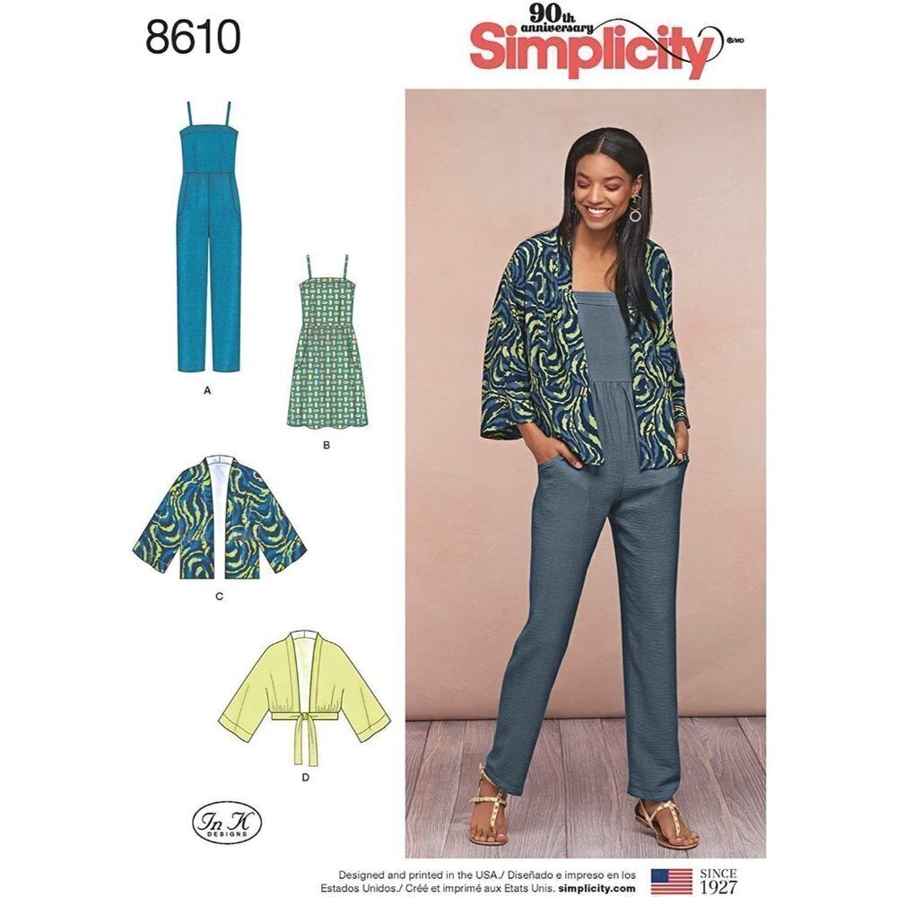 Simplicity Sewing Pattern 8610 Misses Kimono Jumpsuit Dress Size 6-14